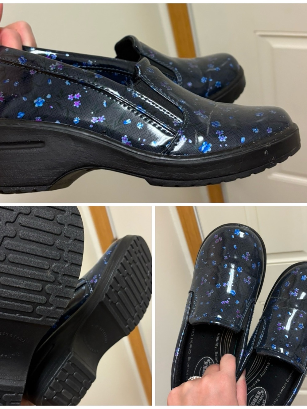 Women’s Black Floral Slip-On Comfort Clog